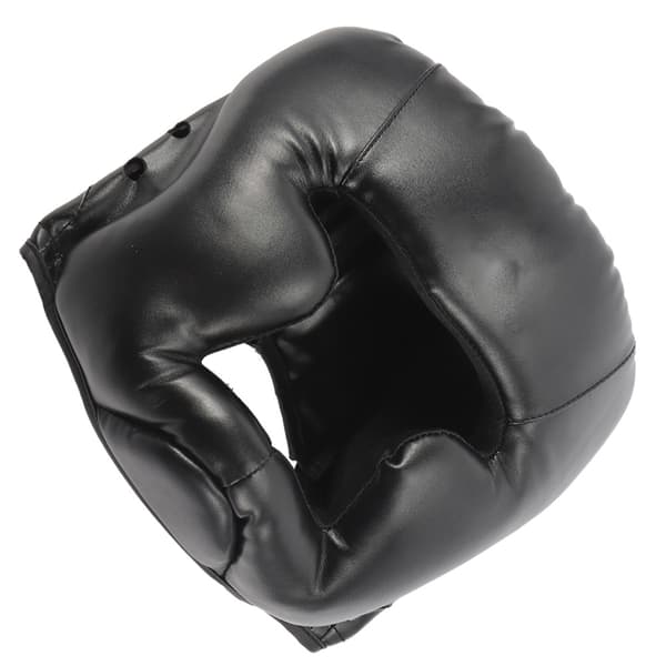 Sort hovedbeskyttelseshjelm til boksning/Muay Thai, voksen/børn, med stødabsorberende skum