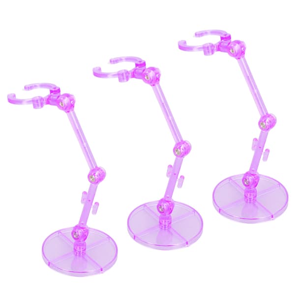 10 STK Actionfigurstativ, Gennemsigtig Plastik Displaybase til 6-tommer Actionfigurer, Lilla