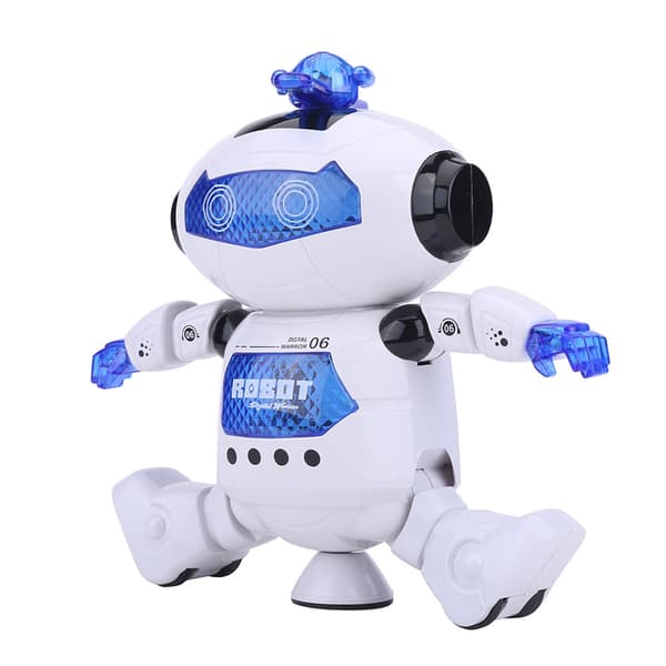 Dansende humanoid robotleke med 360° roterende lys - Gave til barn