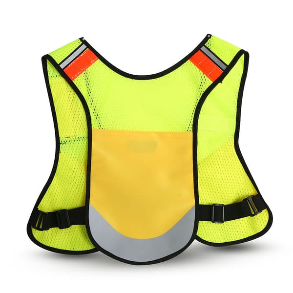 Multifunksjonell refleksvest for sykling, nattløping, maraton, fotturer - gul
