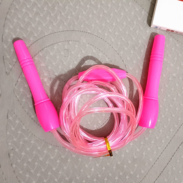 Justerbart självlysande hopprep för vuxna och barn, rosa