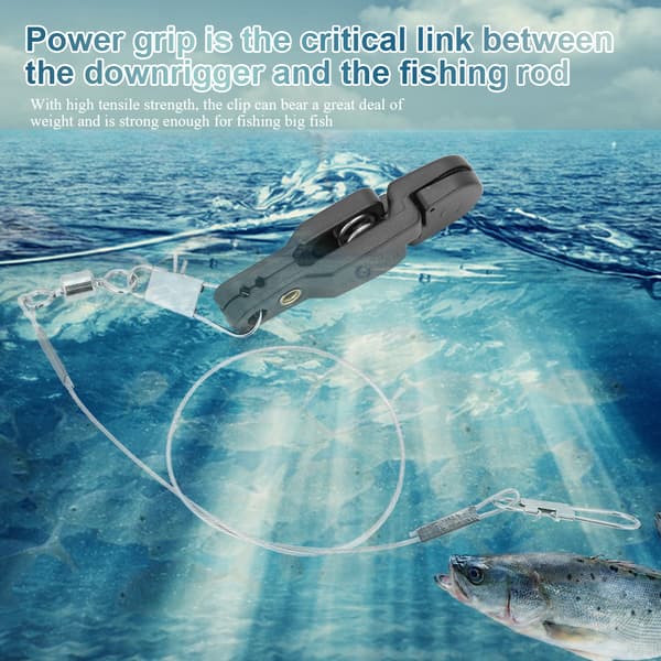 Power Grip Clip Release til fiskeri med stålline og B-formet stift til båd og bræt