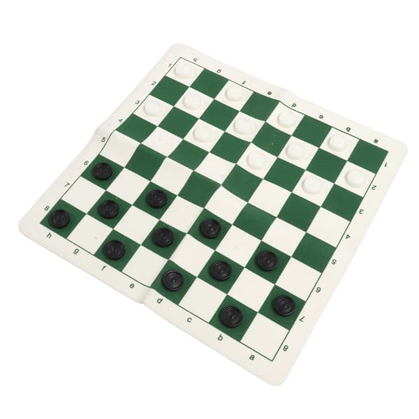 Bærbart sjakk- og damsett med rullebrett og bæreveske, 50 cm
