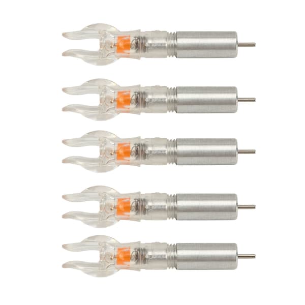 5 STK LED-lysbuer i plast, nem installation til pile med 6,2 mm diameter med rødt batteri