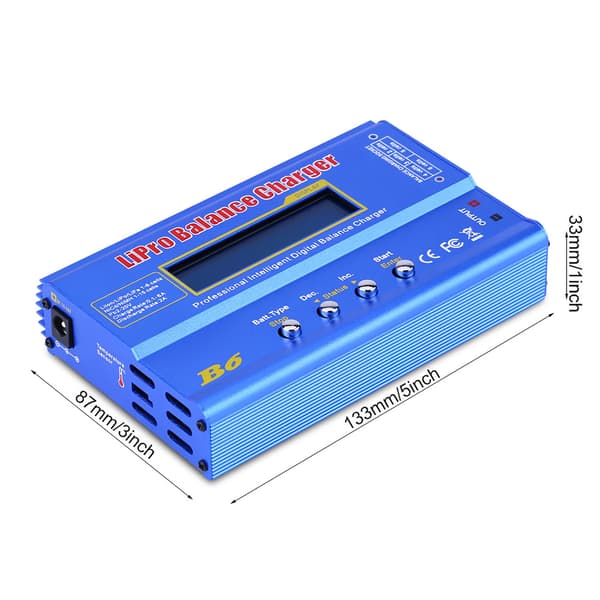 Tamiya Digital Balancer RC LiPo Batterioplader med kabler og stik