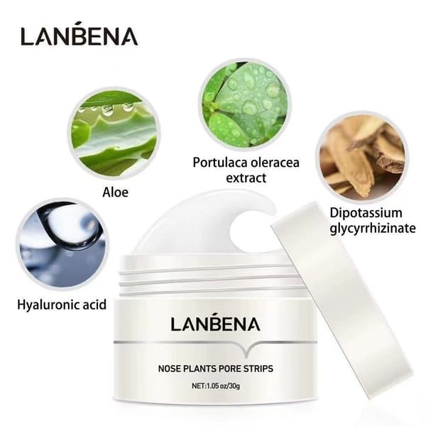 LANBENA's nye næsemaske til fjernelse af hudorme, poreudrensende ark, sort maske til eksfoliering og dybderens. 2pcs
