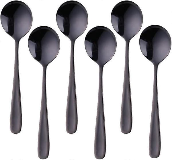 18 cm skjeer, sett med 6 suppeskjeer, 18/10 rustfritt stål