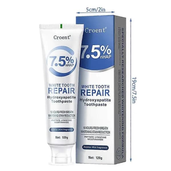 Högkvalitativ 7,5% Hydroxyapatit Tandkräm, Fluoridfri Hydroxyapatit Tandkräm Whitening 7.5, Skons...