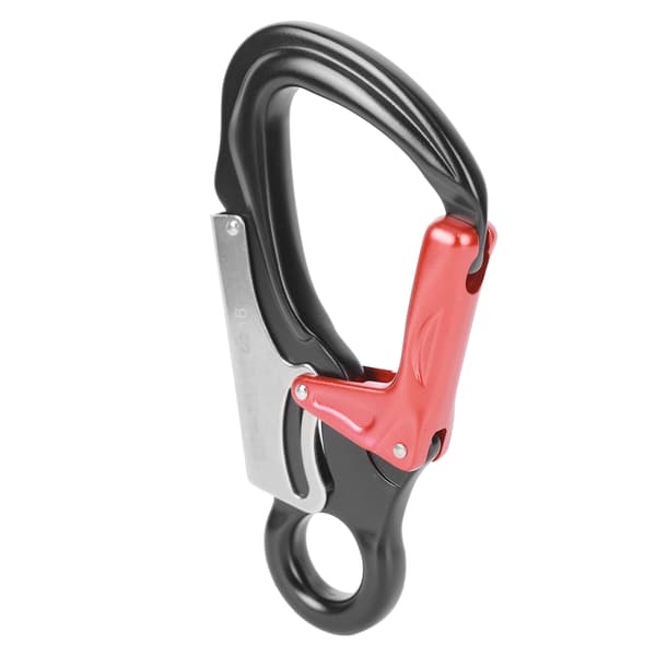 35KN D-formet kraftig aluminium 7075 klatrekarabiner til bjergbestigning, rapelling og klatring - Sort/Rød