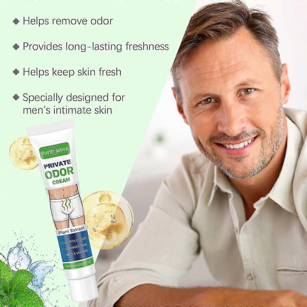 Deodorantkrem for menn, 20g, skånsom formel, kroppspleie for menn, frisk duft.