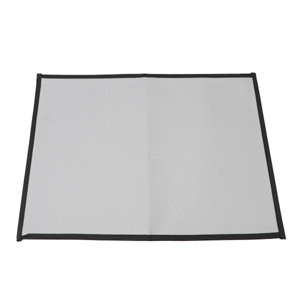Brandsikker BBQ-måtte, varmebestandig glasfiber, foldbar, firkantet, 60x53cm, grå, medium