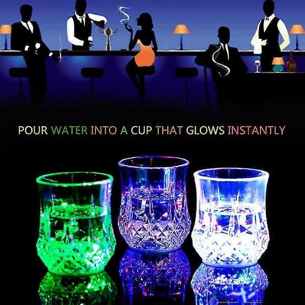 Automatiskt blinkande LED-mugg, flerfärgad mugg, vin- och ölglas