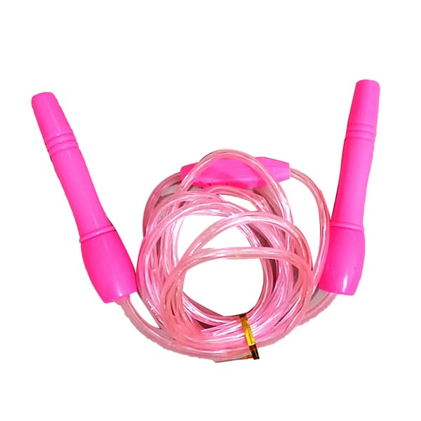 Justerbart självlysande hopprep för vuxna och barn, rosa