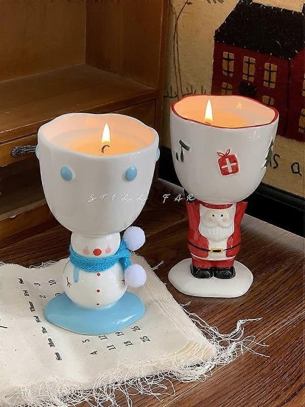 Jul Ljus Presentförpackning: Tomte & Snögubbe Doftande Fest – [Julfest]: Jultomten