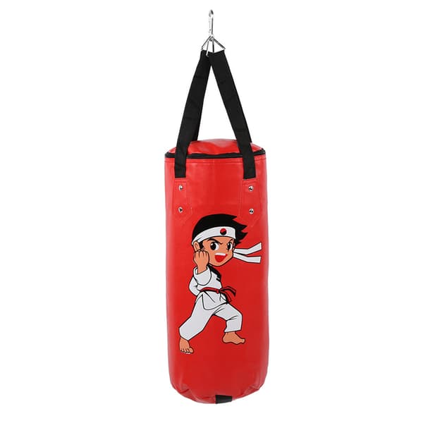 Barns hängande boxningssäck 60cm PU för barn Muay Thai träning röd