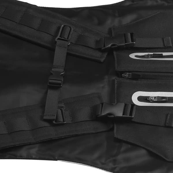 Multifunksjonell refleksvest for sykling og løping med justerbar stropp og lommer - Svart