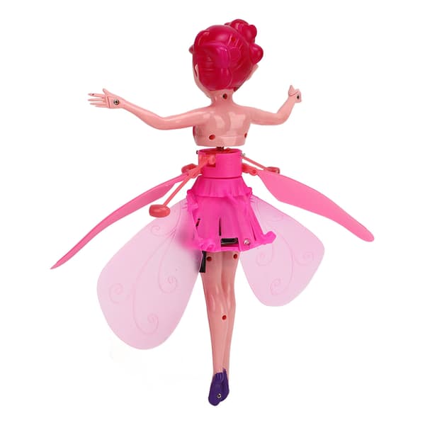 Sky Dancers Hvid Flyvende Fe Prinsesse Dukke med Gestussensor, USB Genopladelig