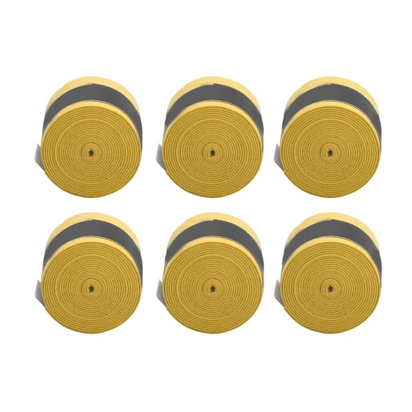 6 stk. skridsikker PU-griptape, svedabsorberende, til tennis- og badmintonketchere, gul