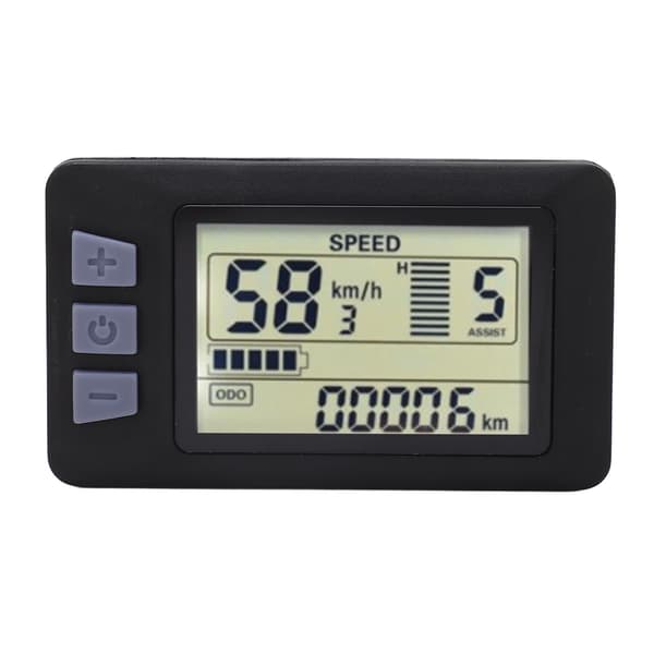LCD-displaypanel til 24V 36V 48V 60V elcykel med vandtæt 6PIN ledning