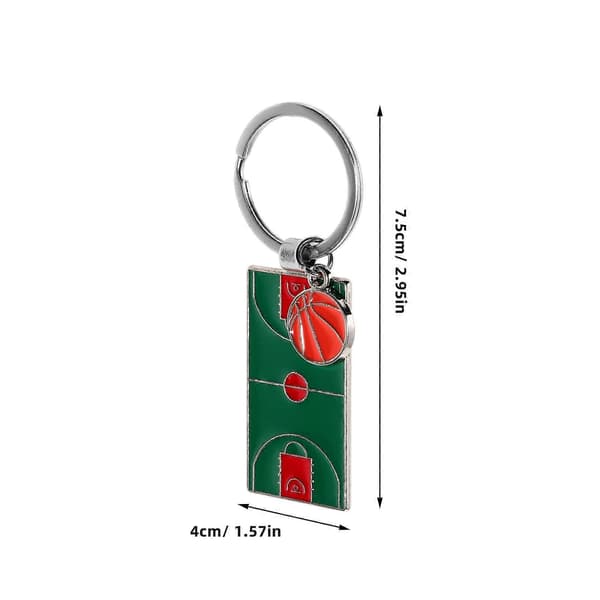 2 st basketplan nyckelring utomhussport basketspel souvenir nyckelring hänge hållbar A