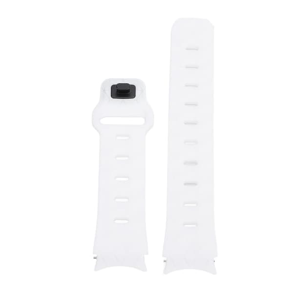 Silikonearmbånd med fodboldtekstur og quick release til Galaxy Watch 6 5 4 Hvid
