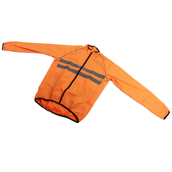 Orange Andningsbar Vattentät Vindtät Reflekterande Polyester Cykeljacka, 2XL