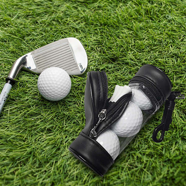 Golfboldopbevaringsetui med 3 bolde og 3 holdere - Let og holdbart PVC