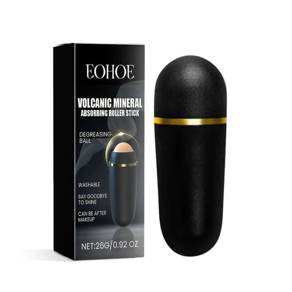 Sæt med 3 vulkanske mineral roll-ons - Deodoriserer og reducerer mørke pletter, bærbar olieabsorber