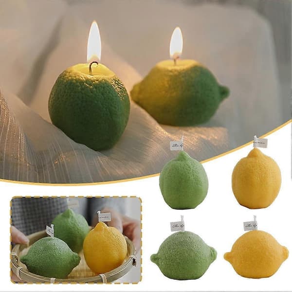 Kreativ Citronformad Doftljus Aroma Doft Present Fruktljus Dekor