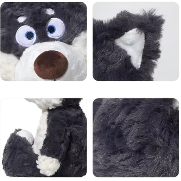 Myk og kosete grå ulvebamse, 40 cm - Høykvalitetsdukke