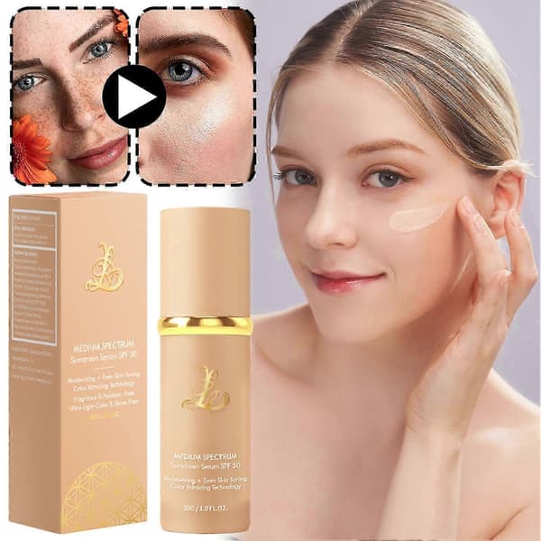 4-i-1 färgskiftande foundation, SPF 50+, medium nyans