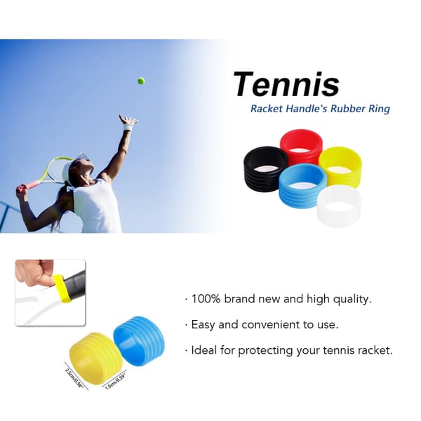 10 skridsikre silikoneringe til tennisketchergreb, svedabsorberende