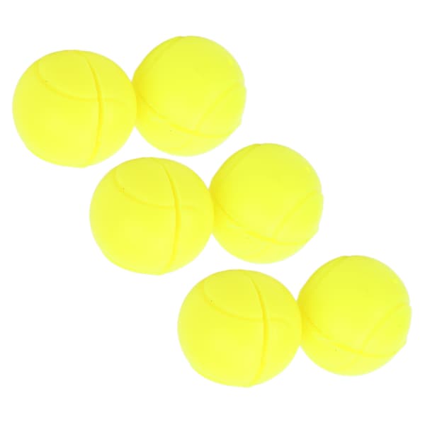 6 silikonvibrationsdämpare för tennisracketar, bollformade, fluorescerande gula