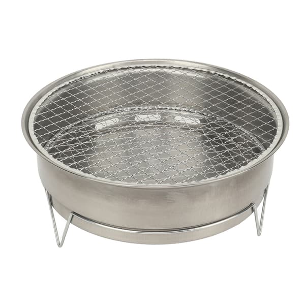 Bærbar rund kullgrill, multifunksjonell, kompakt, for BBQ, piknik, camping