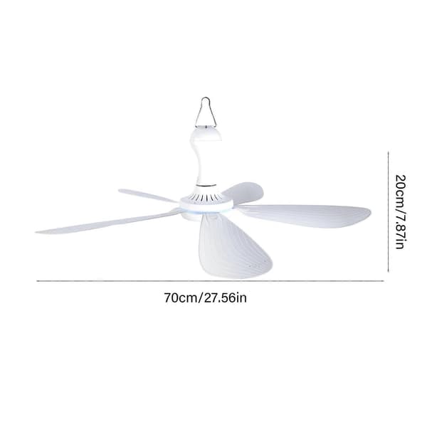 70 cm fjernbetjent loftventilator med justerbar timer, 3 hastigheder, AC100V, 220V og 12V.
