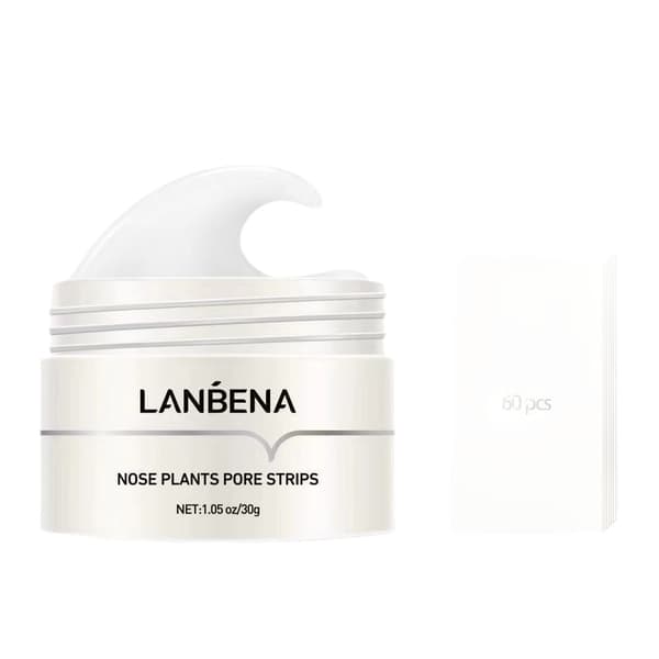 LANBENA's nye næsemaske til fjernelse af hudorme, poreudrensende ark, sort maske til eksfoliering og dybderens. 3pcs
