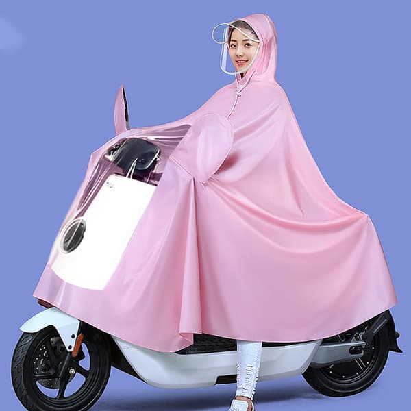 Lang cykelregnponcho med hætte, fuld kropsbeskyttelse, genanvendelig PVC