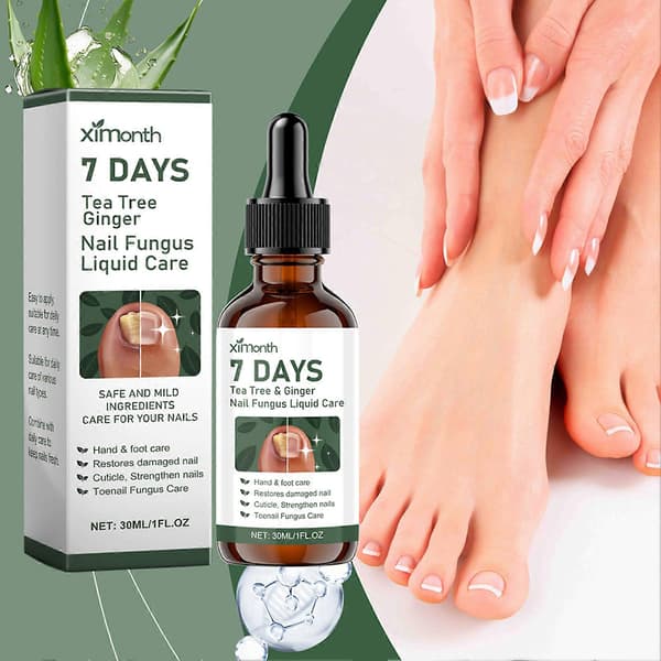 7-dagars Tea Tree Ingefära Nagelväxtessens, Svampdödande Nagel- och Tånagelvårdslösning 2