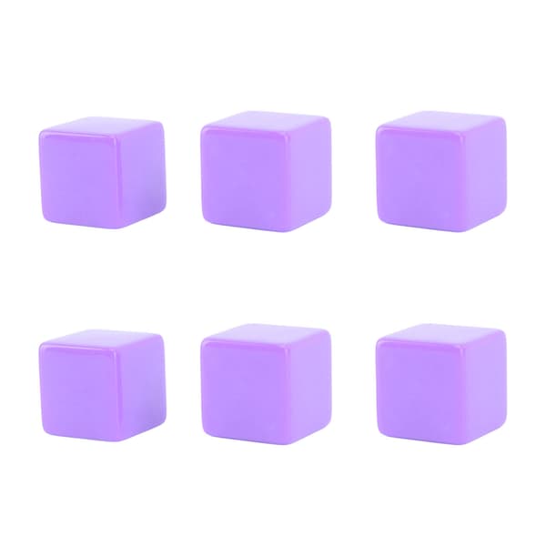 6 STK Tomme Plastterninger DIY Ufærdige Terninger 6 Sider til Undervisning og Fester