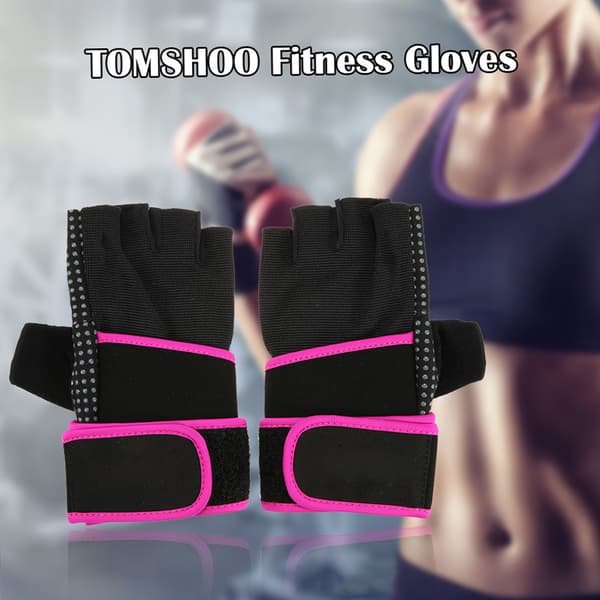 Unisex tyngdlyftningshandskar med halkfria andningsbara handledsgrepp TOMSHOO