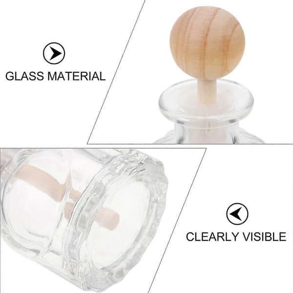 glass aromaterapiflasker, aromaterapikrukker, tomme flasker, påfyllbare.