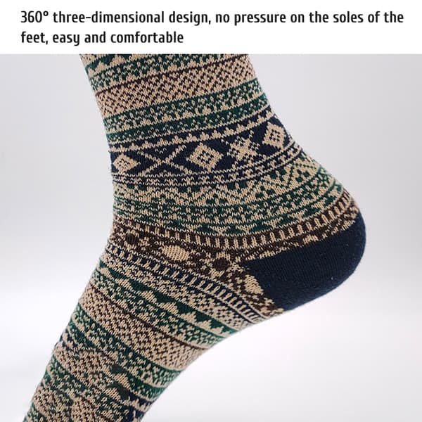 5 par unisex uldsokker, vinter, varme, tykke, behagelige, strikkede, afslappede, bløde