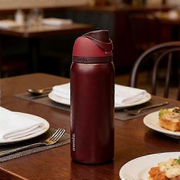 Owala 710 ml isolert vannflaske i rustfritt stål - Black Cherry