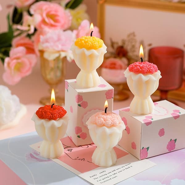 Håndlavet Kreativ Buket Duftlys Valentinsdag Bryllup og Fest Dekorative Genstande Aromaterapi Lys Gaver