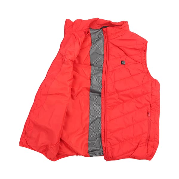 Elektrisk oppvarmet vest USB DC 5V Nylon og polyester Lett vaskbar for menn og kvinner Rød 3XL