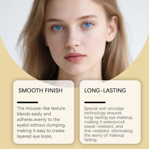 Dobbeltendet Multi-Anvendelig Makeupstift med Indbygget Børste, Creme Blush Stift, Langtidsholdbar Naturlig Ro...