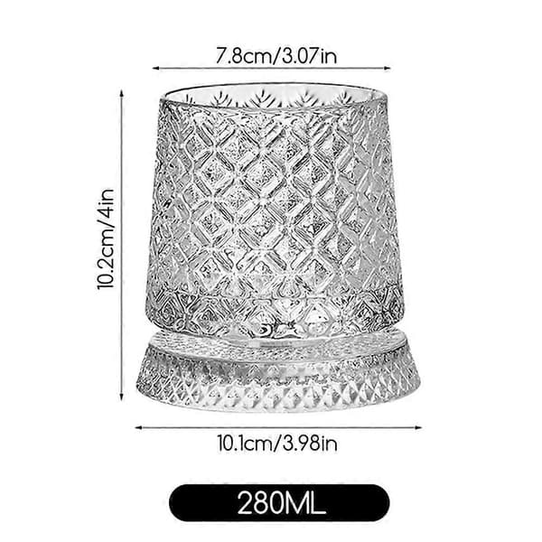 Roterende whiskyglas, klassisk krystalglas, roterende whiskyglas