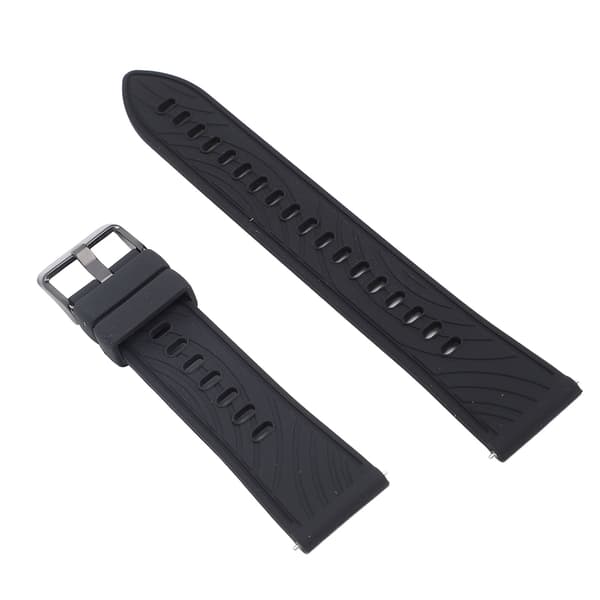 Silikone armbånd til GT4, blødt og åndbart, quick release, kompatibelt med smartwatches, sort.