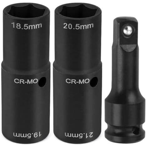 19,5 18,5 20,5 21,5 mm hjulmutterpipe, dobbelthodet hjulmuttertrekker for Ford-muttere, 1/2\" krom-molybden stål slagpipe sett