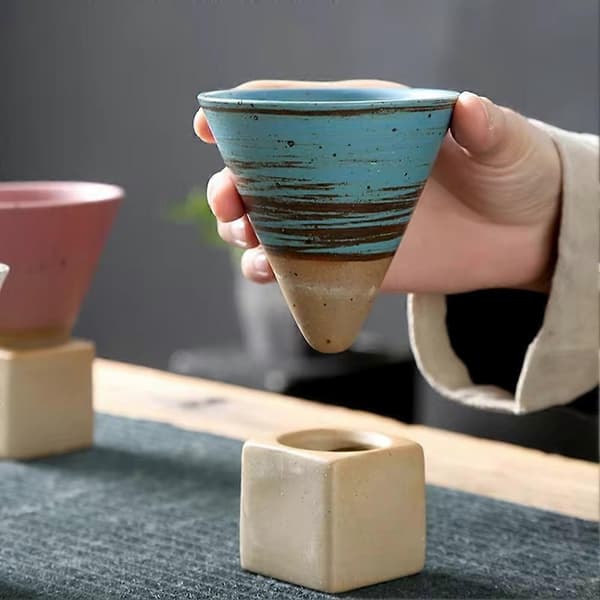 Retro japansk keramisk krus - rustikk keramikk tekopp, latte art krus